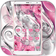 Pink Rose Love Diamond Theme  Icon
