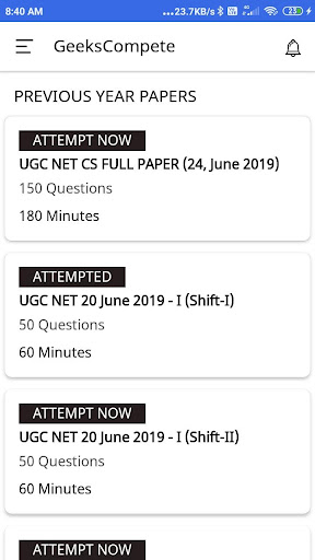 UGC NET Computer Science Tests Screen 3