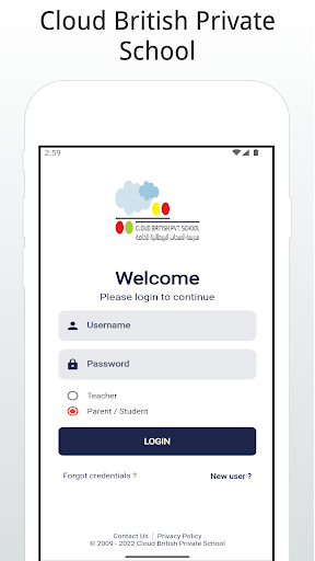 Android application Cloud British Private School screenshort