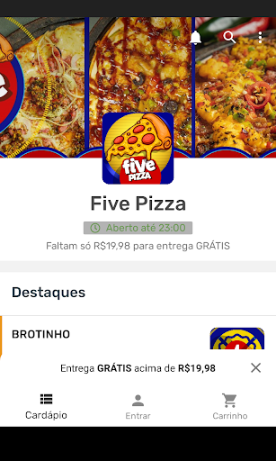 Android application Five Pizza screenshort