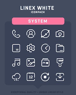 LineX White Icon Pack 6.1 Apk 2