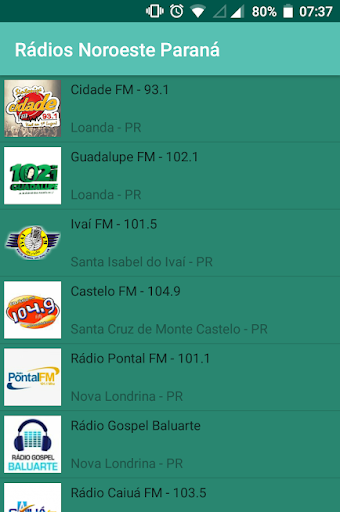 Rádios Noroeste Paraná Screen 2