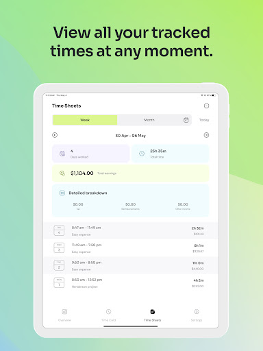 Time Clock: Easy Hours Tracker screenshot