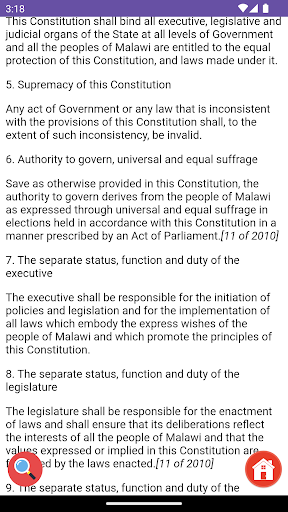Constitution of Malawi Screen 3