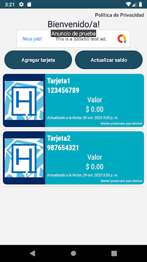 Vista previa de la aplicación