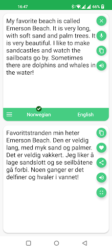 Norwegian English Translator Screen 2