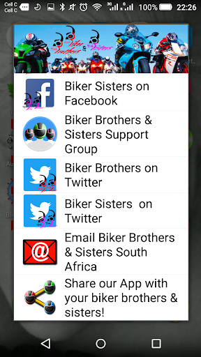 Android application Biker Brothers & Sisters screenshort