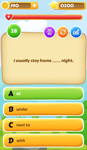 English Prepositions Grammar Trivia Quiz Game