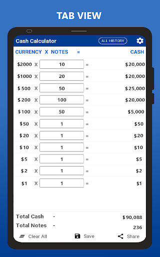 Cash count currency calculator 9