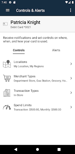 North Platte UPECU Card Wallet Screen 2