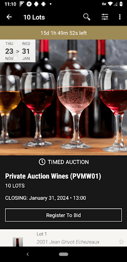 MW Auctions Screen 2