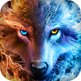 Ice Fire Wolf Wallpaper Themes icon