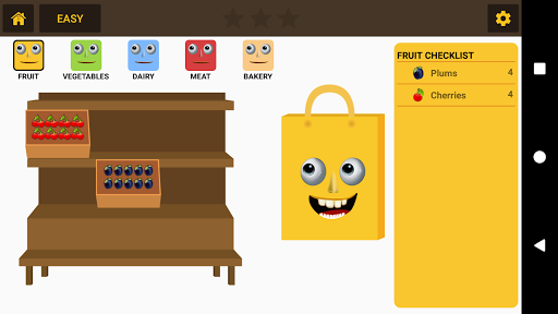 Grocery Shopping Learning Game Screen 2
