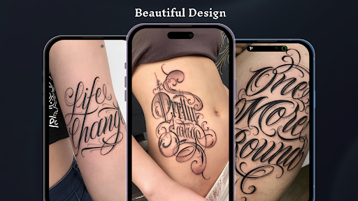 Android application 3D Name Tattoo On Hand Designs screenshort