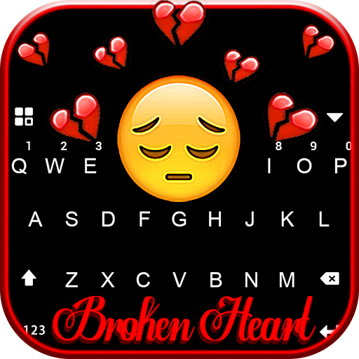 Broken Heart Emoji 키보드 테마 앱 아이콘