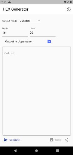 Android application HEX Generator screenshort