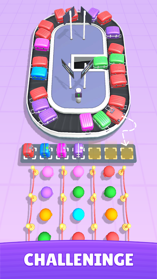#8. Luggage Sort Color Match 3D (Android) By: Rare Gaming Studios