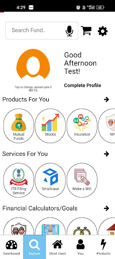 Android application Fincun screenshort