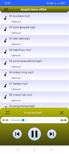 Android application Lagu dangdut lawas screenshort