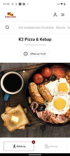 Android application K2 Pizza & Kebap screenshort