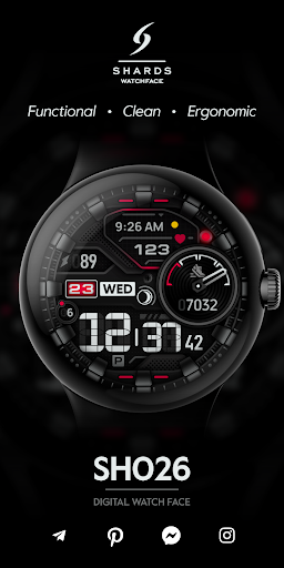 SH026 Watch Face, WearOS watch screenshot 0