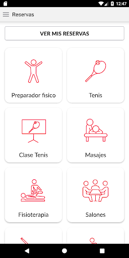 Android application Club Distrital de Tenis screenshort