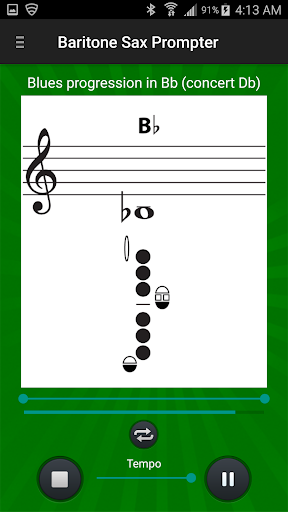Android application Baritone Sax Prompter screenshort