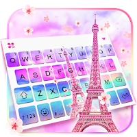 Тема для клавиатуры Sky Sakura Paris Love