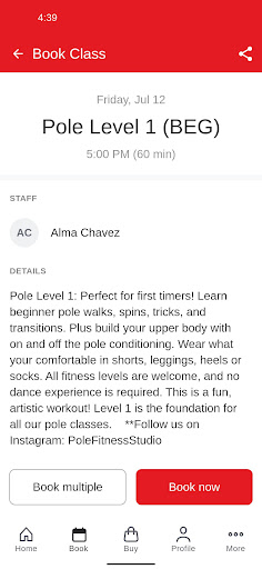 Pole Fitness Studio Screen 3