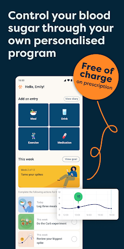 Android application Una for Diabetes screenshort