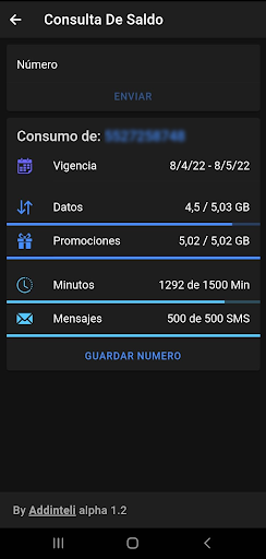 Addinteli saldo Screen 2