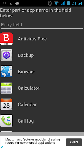 Android application AppFinder screenshort