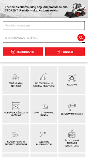 Android application Storent Lietuva screenshort