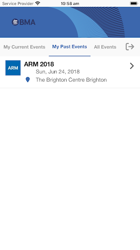 BMA Events Screen 2