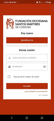 Android application Matriculación Virtual screenshort