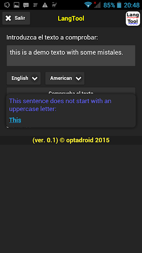 LangTool Screen 2