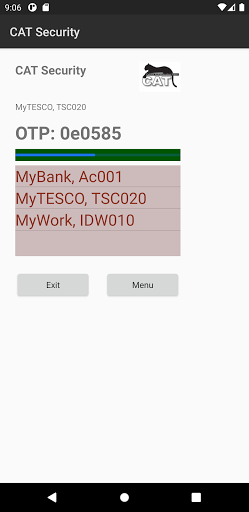 Android application CAT Authentication Token 4.0 screenshort