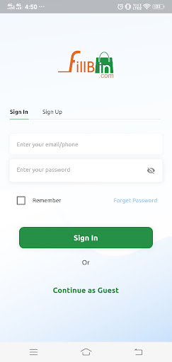 FILLBIN ONLINE SHOPPING APP