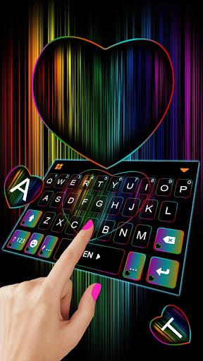 RGB Neon Heart Keyboard Backgr Screen 2