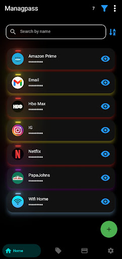 Android application Managpass screenshort