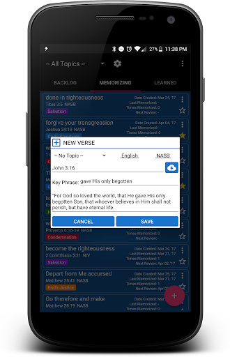 VerseMem: Bible Memorization Screen 2