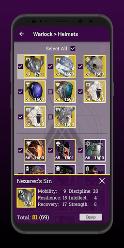 Armor Optimizer for Destiny 2 Screen 3