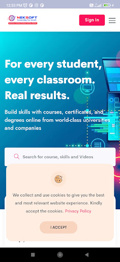 Android application NeksoftAcademy screenshort