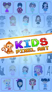 Kids Pixel Art Coloring Book
