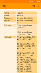 PSD Phone Specification Data