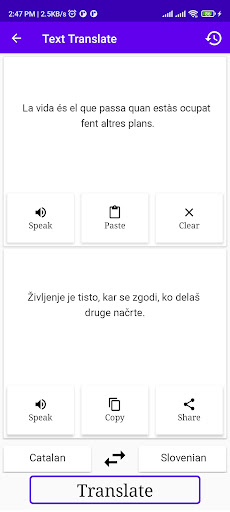 Catalan Slovenian Translator Screen 2