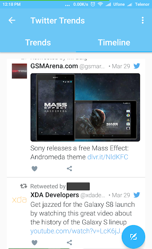 Trends for twitter Screen 2