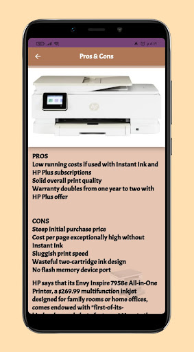 Android application HP ENVY 7958e Wireless guide screenshort