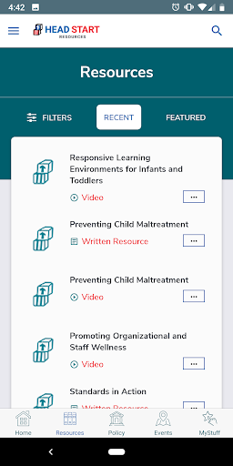 Head Start Resources Screen 3