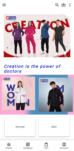Android application Creation Medical Uniform screenshort